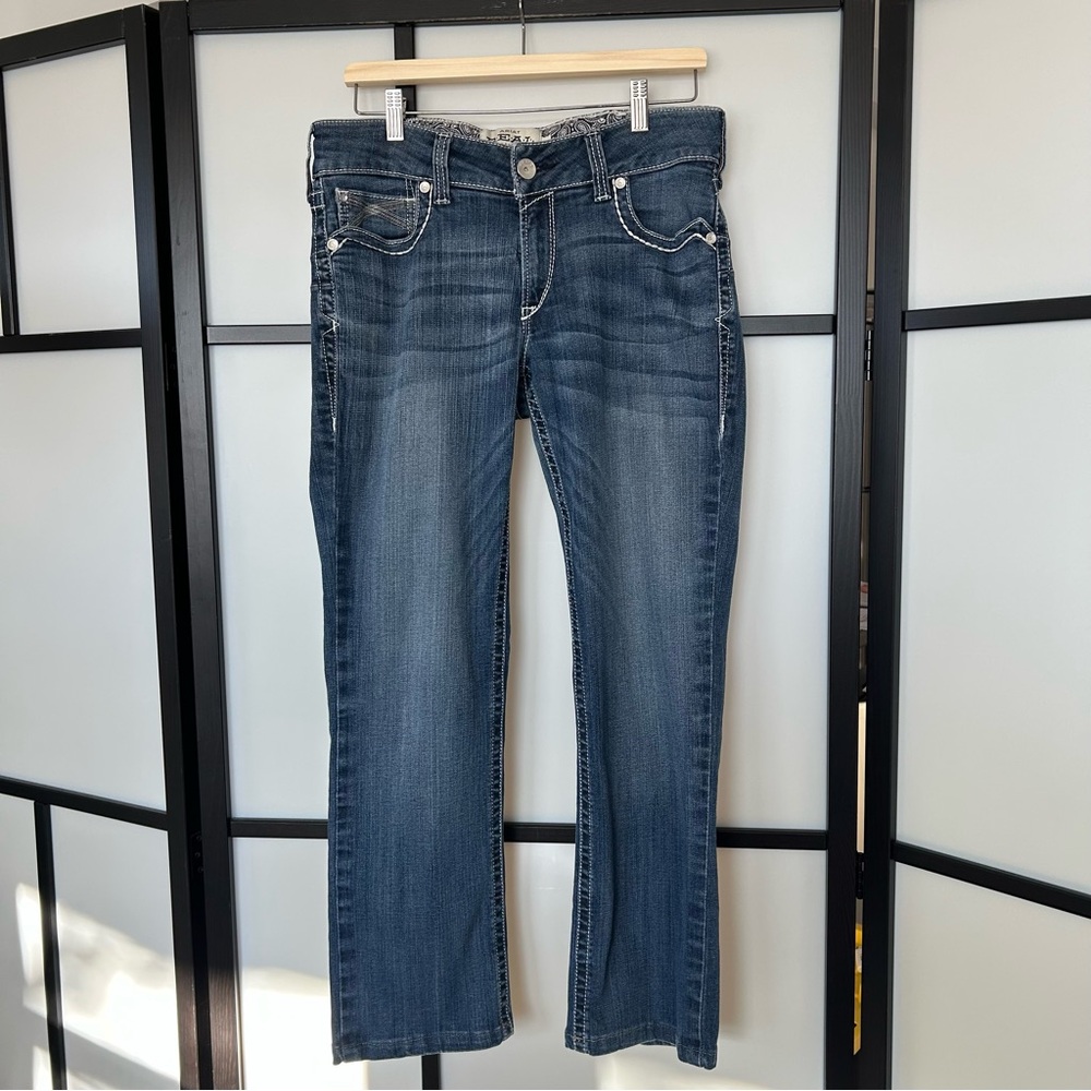 [31R] Ariat Dresden Medium Blue Wash Denim Riding Jeans w/ Stitch Detail
